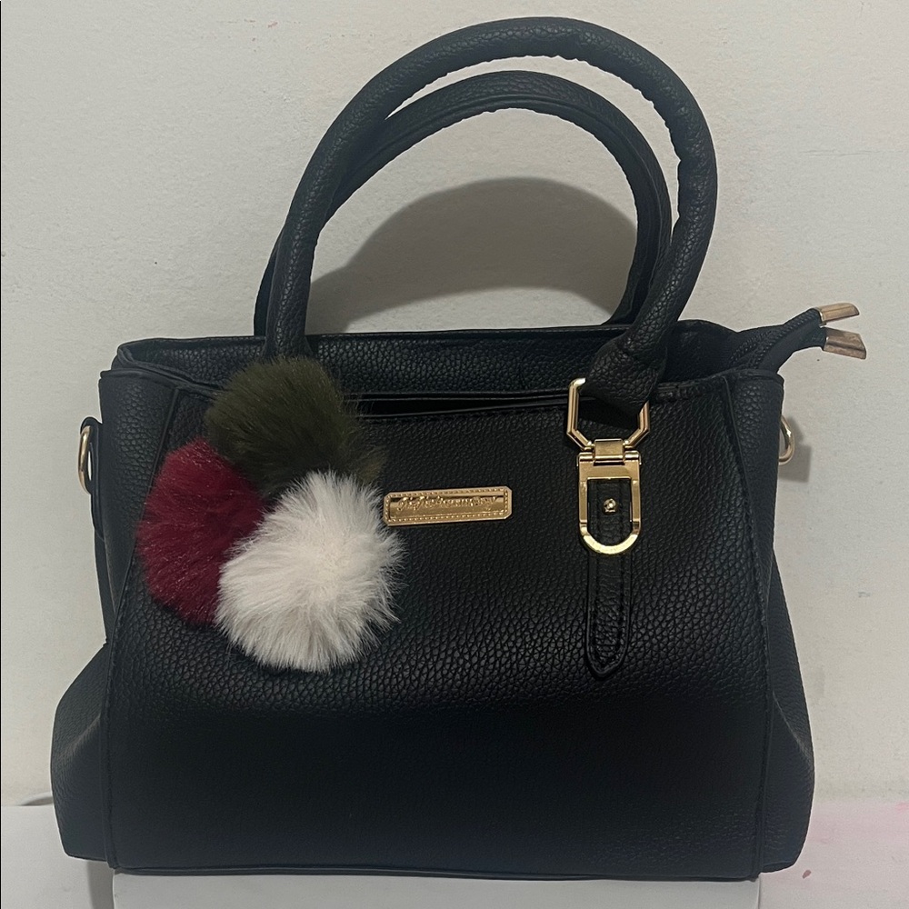 Black Satchel with Gold Accents